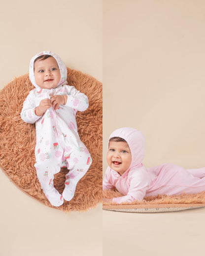 Hooded sleep suit (pack of 2)