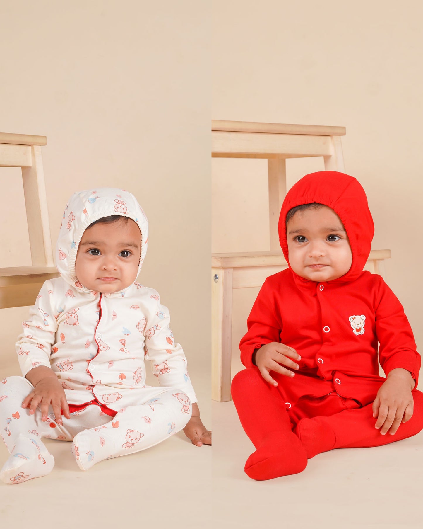 Hooded sleep suit (pack of 2)